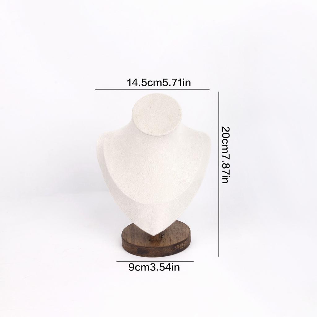 Walnut Color PU/Velvet Portrait Necklace Display Jewelry Display Stand Jewelry Mannequin Bust Necklace Pendant Window Display