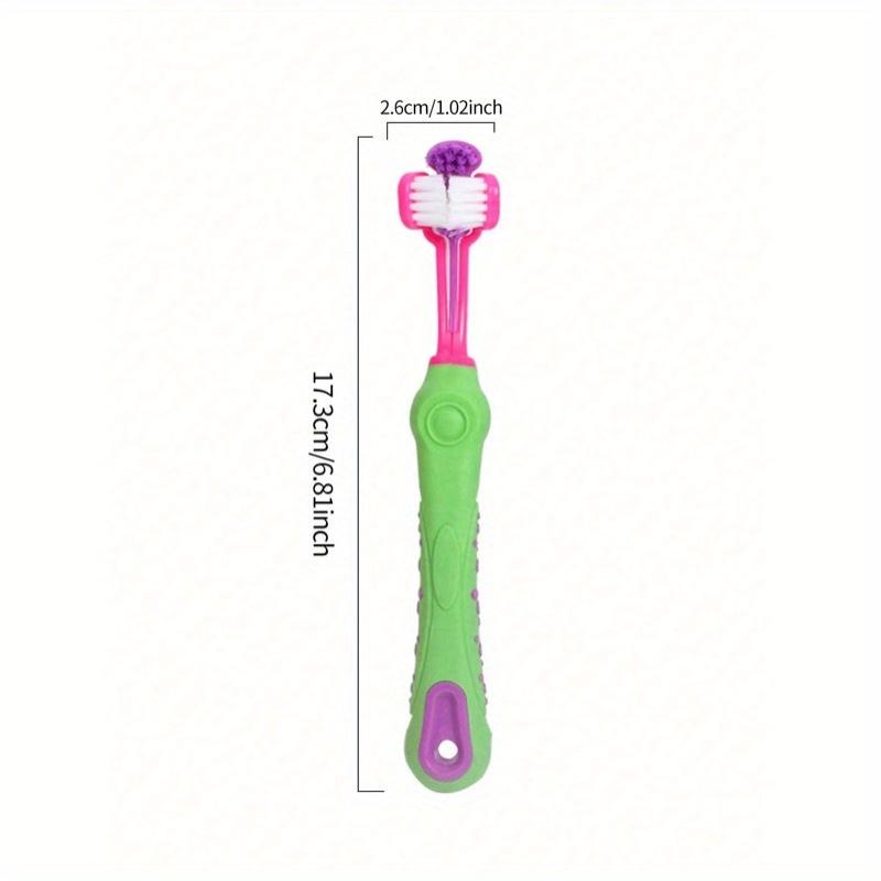 

1 шт. Доставка цвета Трехсторонняя зубная щетка для питомцев, Многоугольная зубная щетка для питомцев для собак и кошек, Средство для ухода за полостью рта one-size