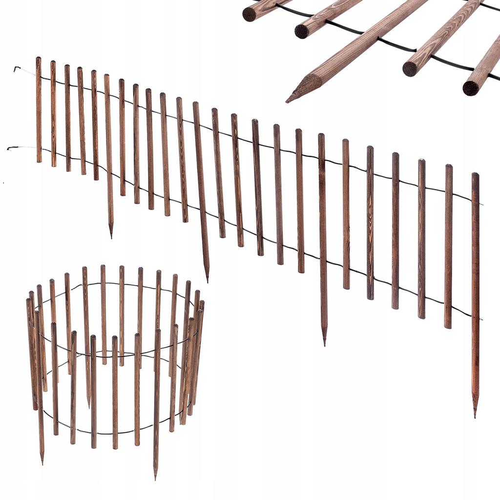 KADAX Wooden Garden Palisade Edging 185cm
