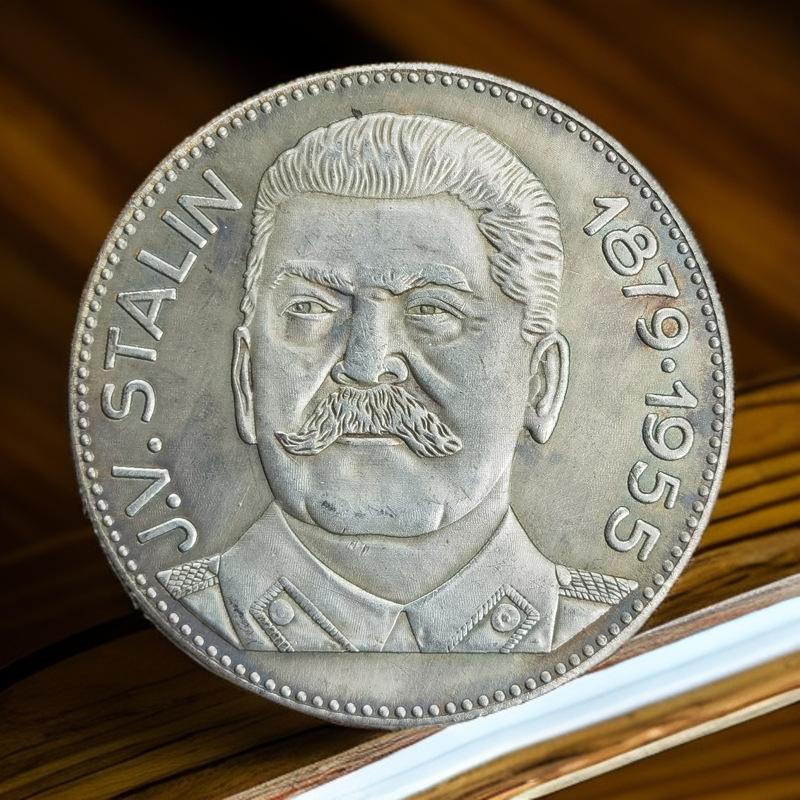Soviet Union J.V. Stalin, Commemorative Medal, 1879-1955, Vintage Coin, Copper, Antique, Handicrafts Collection
