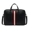 Code Letter Logo Iconic Stripe Design Leather Briefcase Men Briefcase Black 6311802