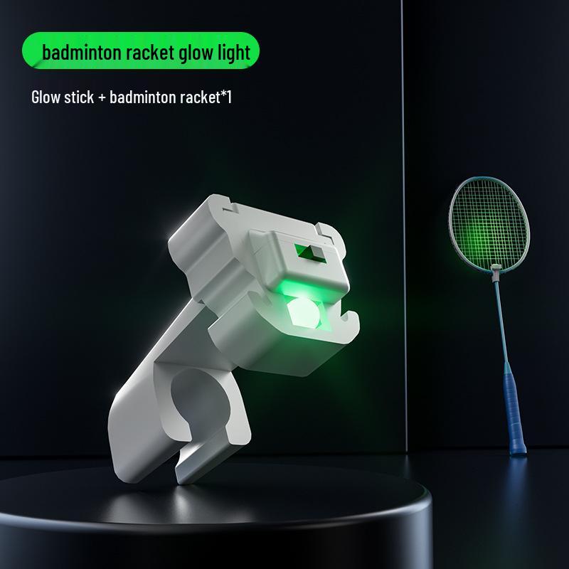 Luminous LED Badminton Racket with Glowing Green Ball - Windproof, Durable, Indoor & Outdoor Use.