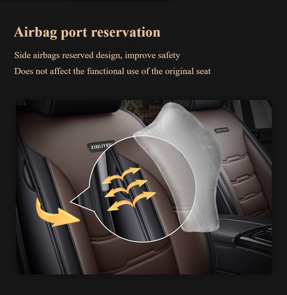 5-seater Luxury PU Leather Car Seat Cover Soft, Comfortable, Non-slip, Durable, Waterproof, Four Seasons