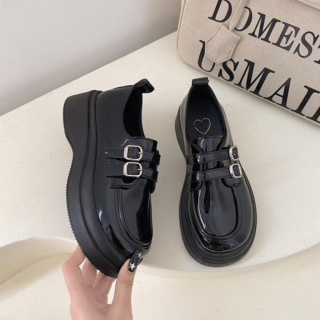 Weiche Schwester kleine Lederschuhe Kinder Britischer Stil Frühling und Sommer 2025 neue Slipper Koreanische Version vielseitige Plateau Einzel Schuhe