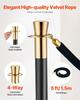 6 Pcs Stanchion Post with 4 Black Velvet Ropes Sand Injection Hollow Base