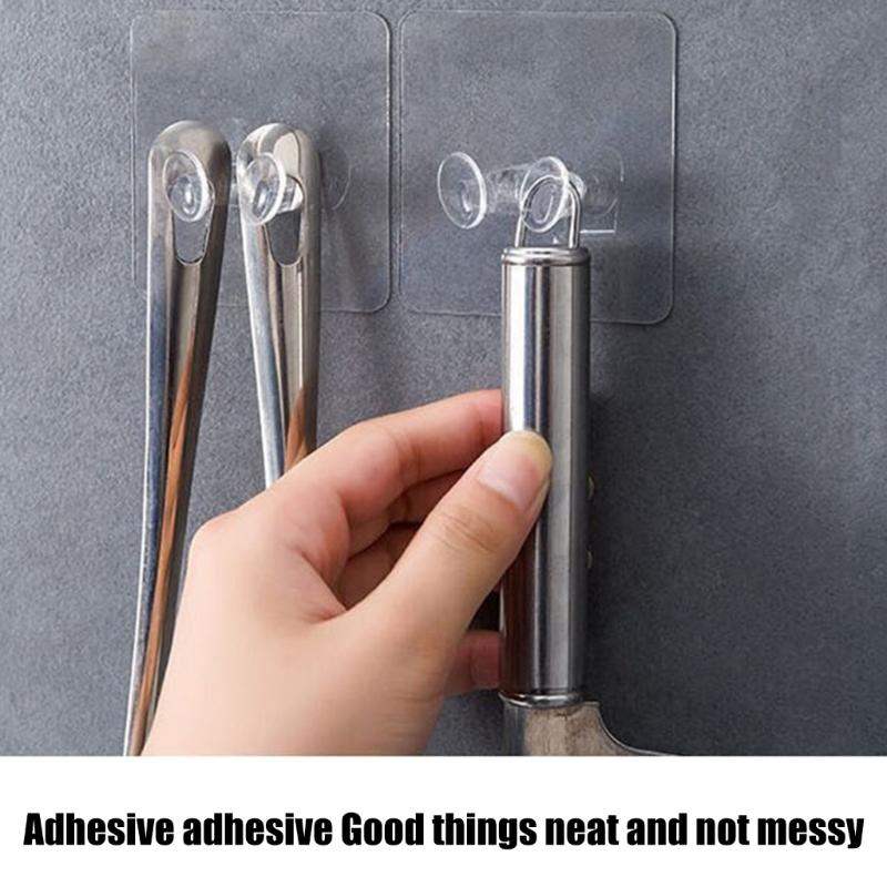40Pcs Practical Transparent Wall Hooks Adhesive Power Plug Holders Hanging Hooks For Home And Office Use