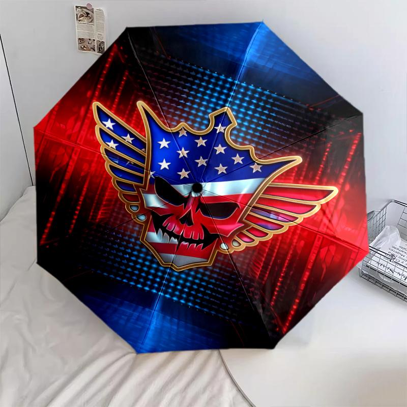 

1 PC Automatic Folding Umbrella - WWE Pattern, Portable & Foldable Design with 8 Ribs, Christmas Birthday Gifts