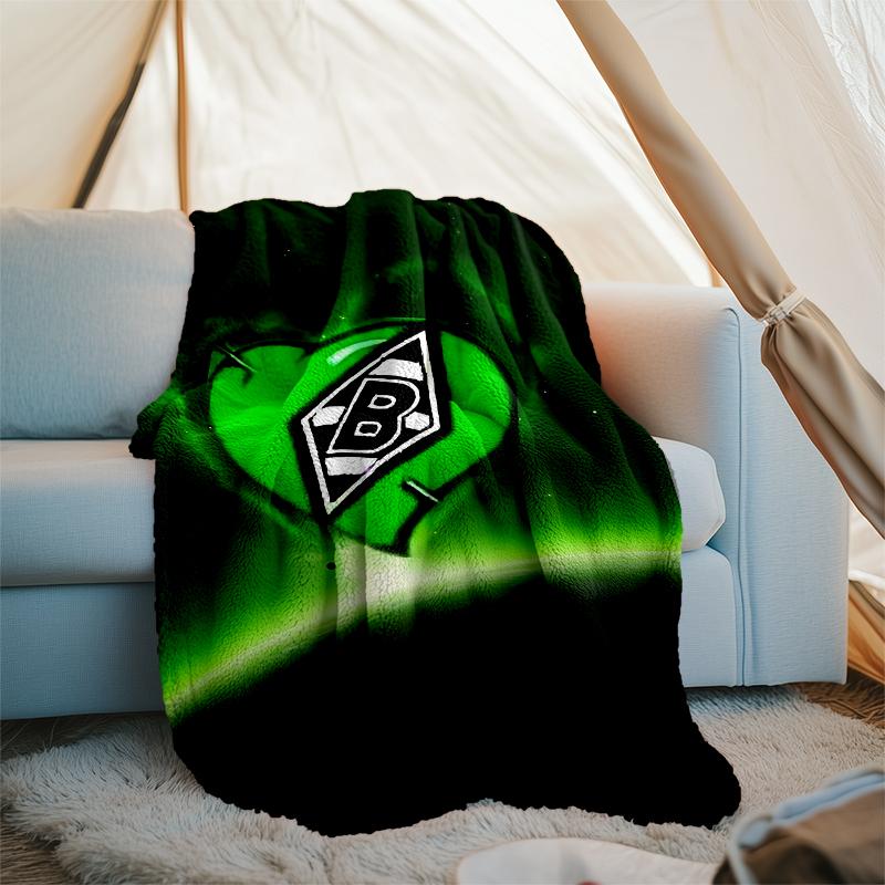 Borussia Monchengladbach logo printed throw blanket—soft,warm;versatile blanket for all seasons—perfect as &air-conditioning throw,nap blanket