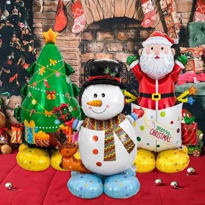 4D Large Christmas Standing Balloon Santa Claus Snowman Xmas Tree Balloon Christmas Party Home Decorations Navidad 2025 New Year