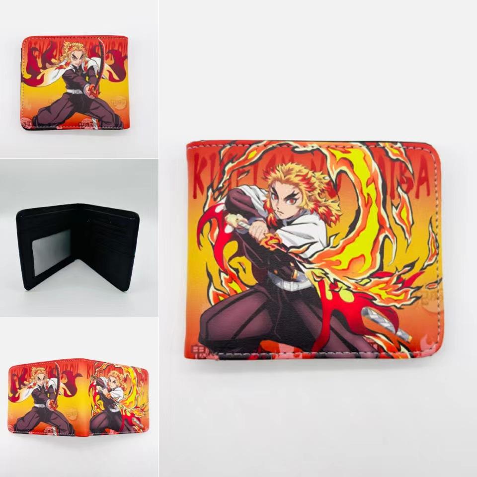 Japan cartoon comics Demon Slayer Short Fold Wallet Cartoon Coin Purse Suitable for Students 0006