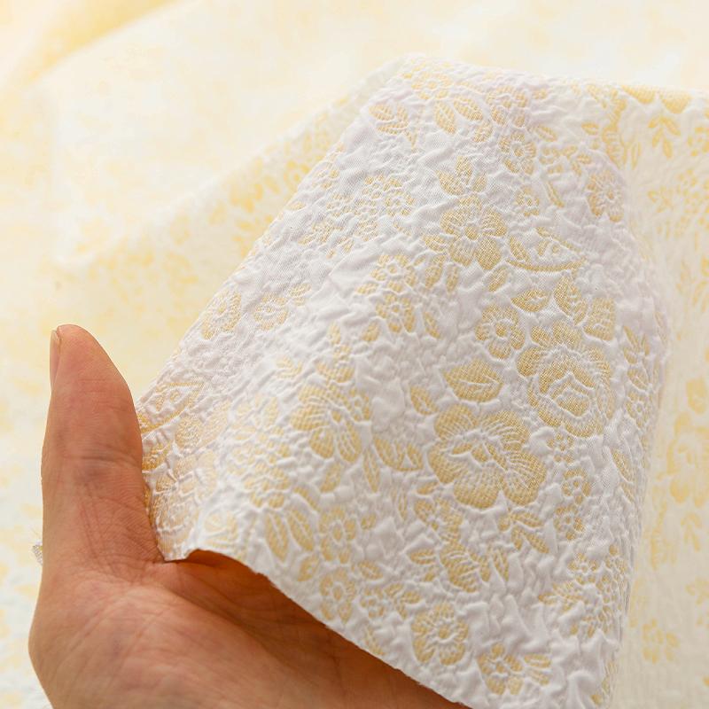 135x50/500cm 3D Yellow Embossed Relief Jacquard Fabric For Princess Dress, Children's Clothing, Handmade DIY Fabrics TJ21712