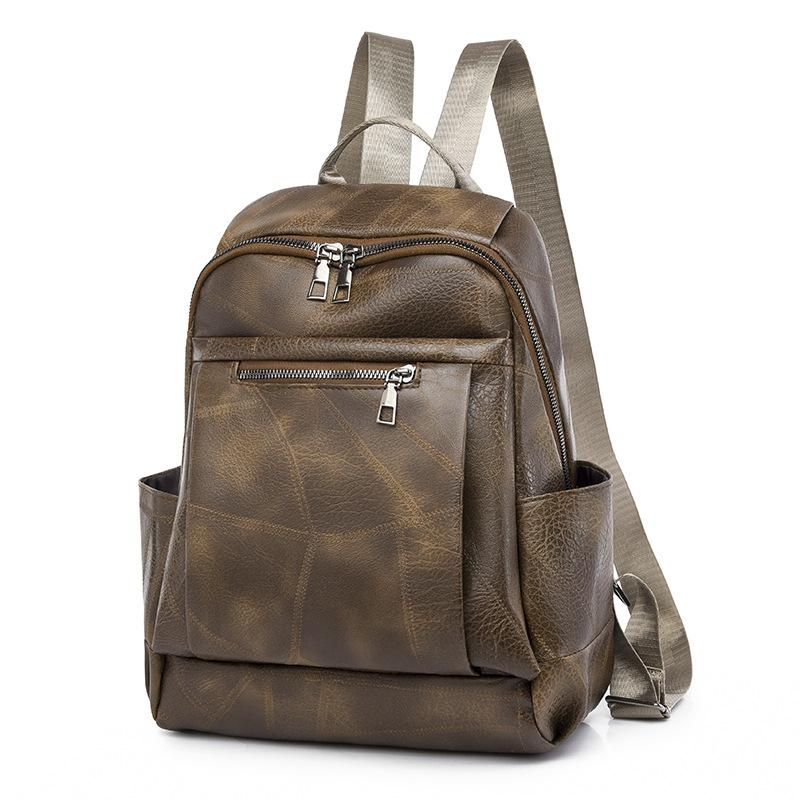 Travel Backpack for Women Large Capacity Retro Women's Soft Leather Backpack