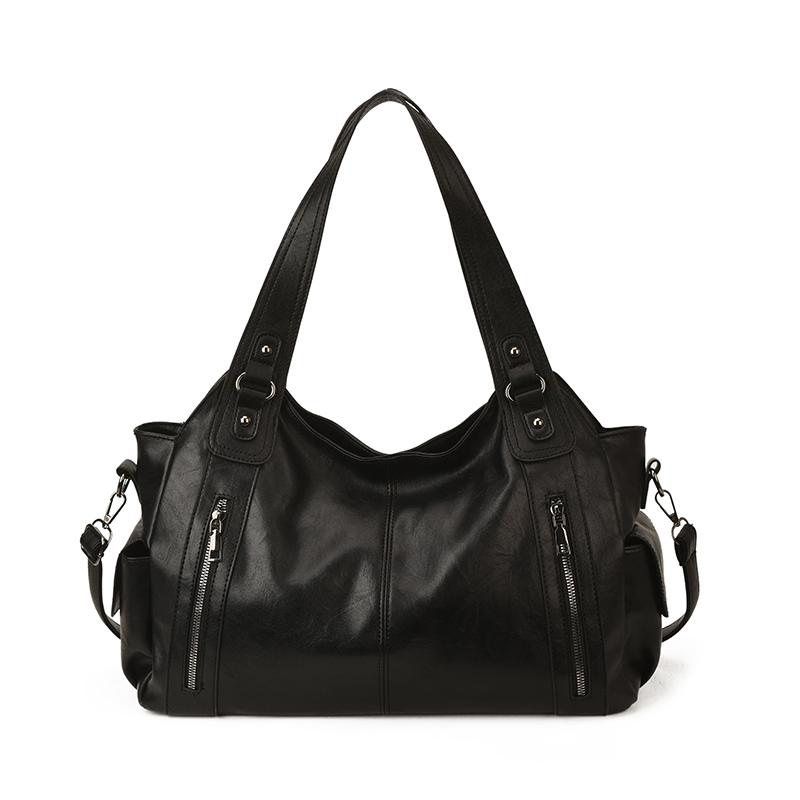 

Korean Versi Large Capacity Fashiable Tote Bag Soft Leather PU New Retro Women s Handbag Shoulder Crossbody Wallet Women Bag 46cm 13cm 29cm чёрный