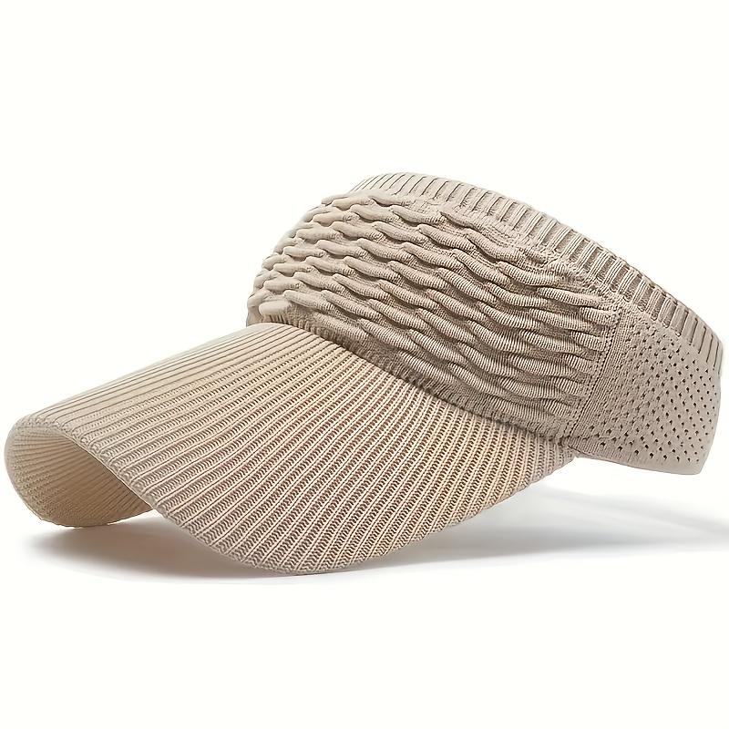 

Lightweight Breathable Knit Sun Hat with Curved Brim - Elastic Textured Design, Solid Polyester Fiber for Running, Hiking & Outdoor Activities