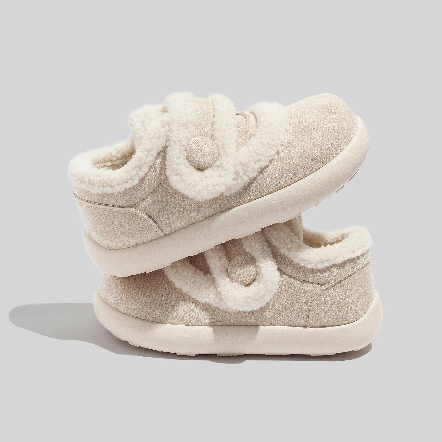 Belle velvet casual shoes winter new Velcro warm cotton shoes 35