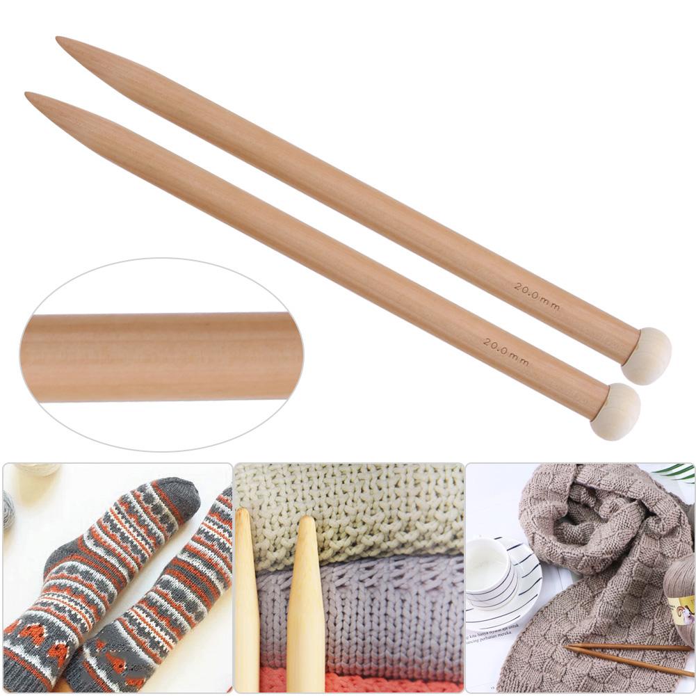 1 Paar Häkelnadeln aus Holz, Stricknadeln, Handwebwerkzeug für Schal, Pullover, Decke, 20 mm