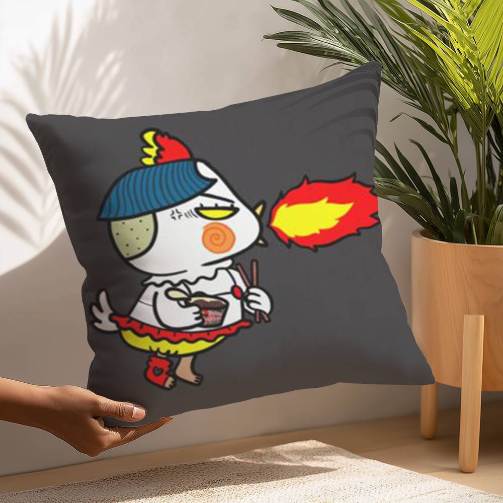 Каваи Аниме B-Buldak RameSn Наволочка Плюшевая Ткань Мягкая Наволочка Двусторонняя Печать Чехол для Подушки Бытовые Подарки 12x12Inch