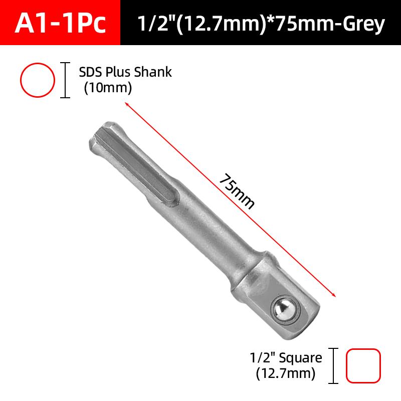 1/4"3/8"1/2" SDS Plus Socket Driver Drill Quick Change Hex Extension Adaptors Connector Hammer Drilling Bit Nut Impact Head Tool