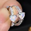 Hot Selling Champagne Heart-shaped Micro Inlaid White Diamond Earrings with Round Earrings for Women High End Earrings