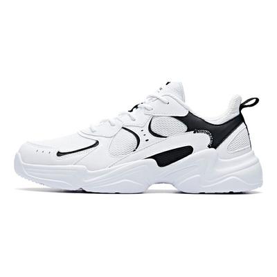 Lifestyle Series Mesh Fabric Synthetic Leather Lightweight Low-Top Casual Shoes Men Sneakers White Black 111938822R-3