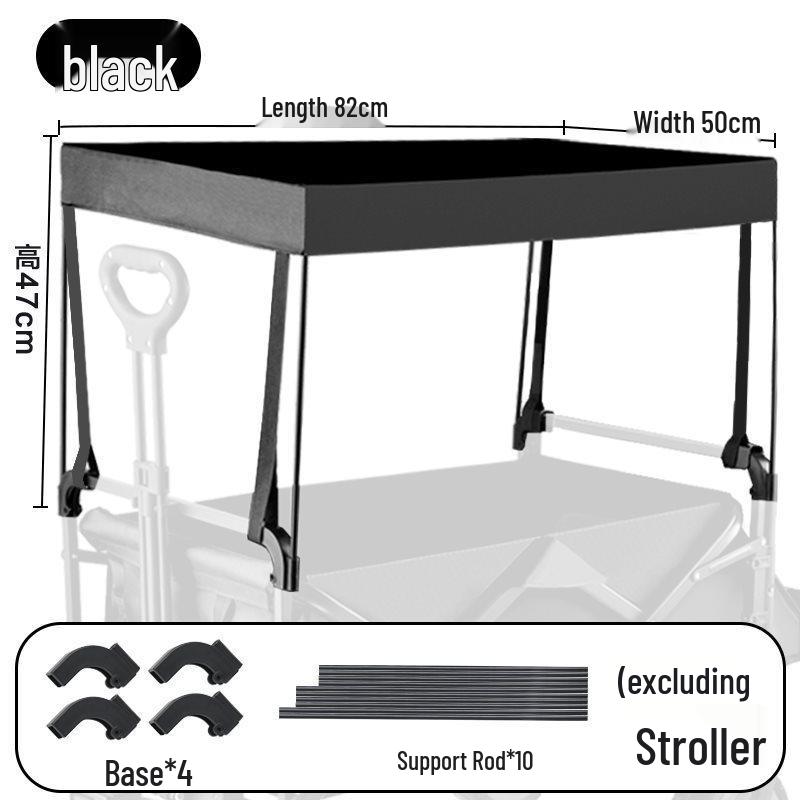 Convertible Camping Cart with Sunshade, Canopy, and Child Accessories
