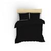 Parure de lit - 1 housse de couette 220 x 240 cm + 2 taies d'oreiller 60 x 60 cm - Satiné 100% coton - Noir