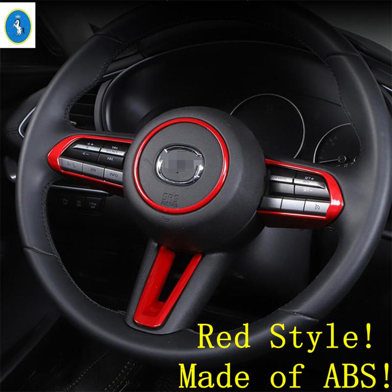 Car Steering Wheel Gear Shift Button Frame Cover Trim Fit For Mazda CX-50   2024 Red / Carbon Fiber Interior Accessories