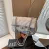 Fashion diamond chain small square bag new high-end simple shoulder bag trendy versatile messenger bag