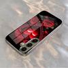 Gold-plated tempered glass phone case compatible Galaxy S26 S25 S24 S23 S22 Ultra Plus Features red rose sparkling heart design