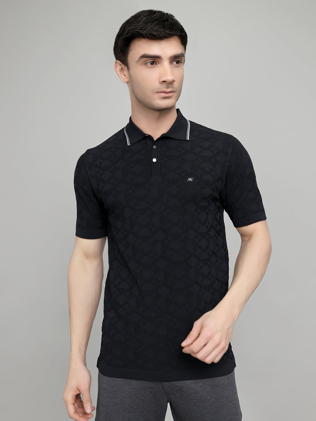 Monte Carlo Men Regular Fit Black Tshirt S