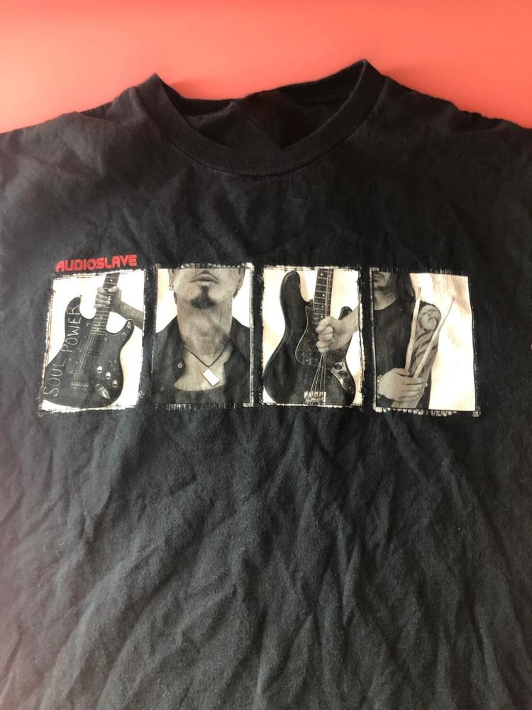 Винтажная футболка с гитаристом Audioslave Черная Унисекс Классическая Унисекс Футболка XL