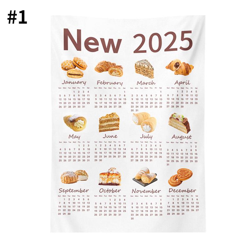 Calendar de Anul Nou acasă agățat pânză Anul Nou 2025 calendar perete fundal tapiserie foto agățat pânză decorare casă