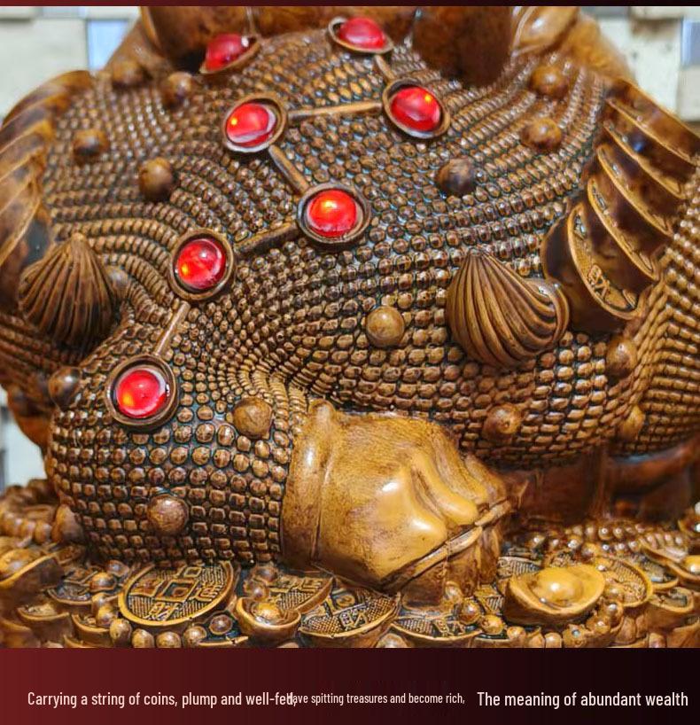 Golden Seven-Star Toad Figurine: Wealth Attraction Decor for Office or Housewarming Gift