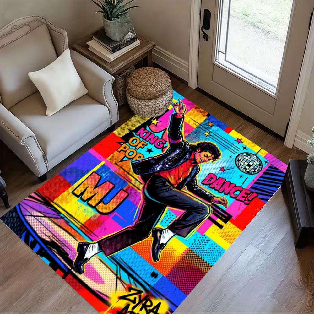 Michael Jackson Pop Art Dance Carpet Design For Balcony Outdoor Playrooms Dining Room Antislip Carpet Decorate Offices Spiritual Gift