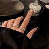 Korean Minimalist Sparkling Zircon Open Ring - Luxurious High-End Style for Influential Women