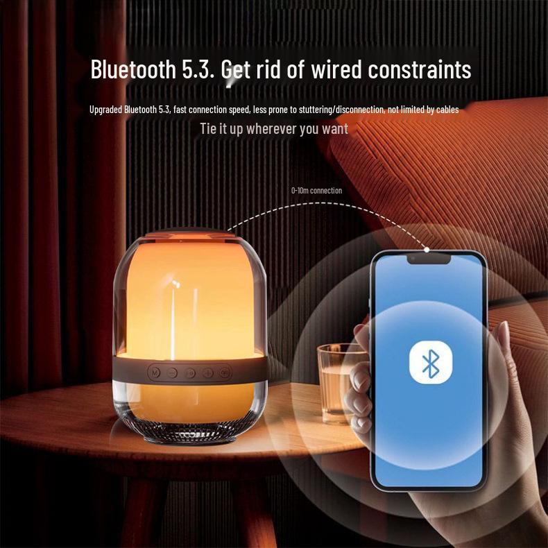 Bluetooth Smart Reconnection Mini Portable Outdoor Speaker with Subwoofer & Colorful Lights M9
