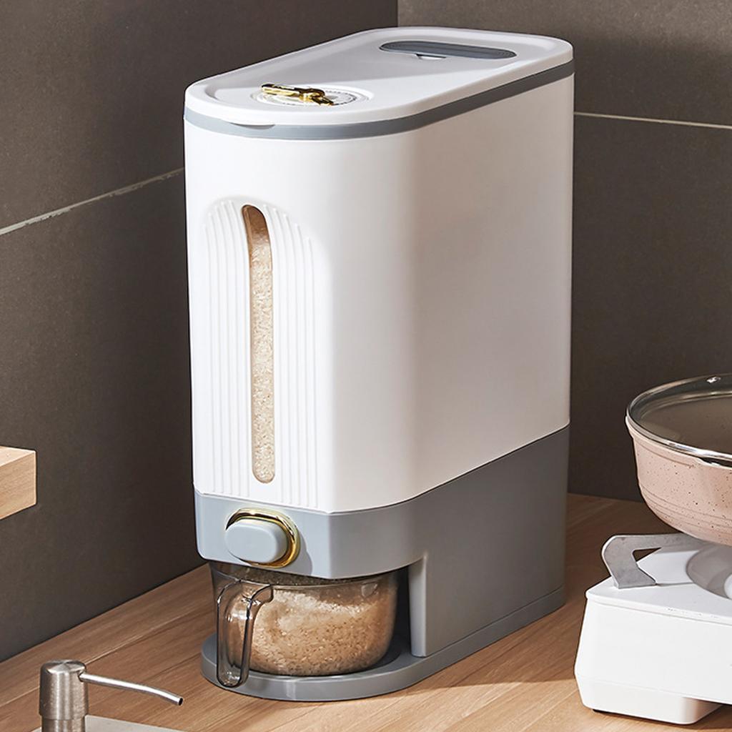 Reisspender Transparent Versiegelt Drucktyp Getreidelagerbox Reisaufbewahrungsbehälter für die Küche