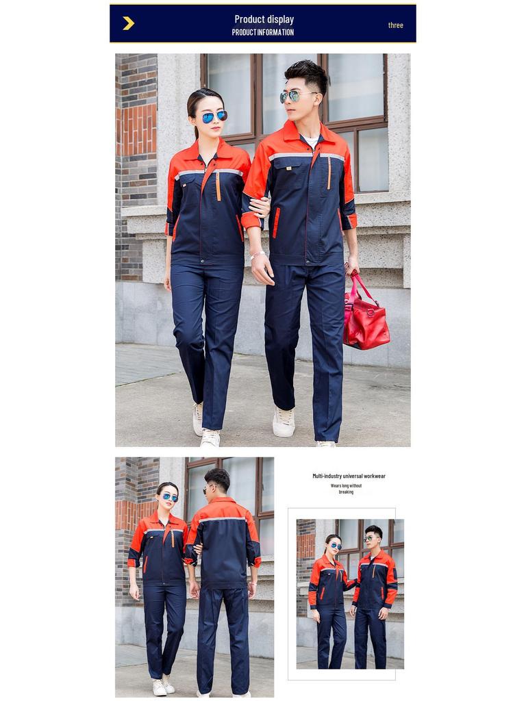 Reflective Breathable Long Sleeve Workwear Set - Durable and Ideal for Electronic, Chemical, and Construction Industries