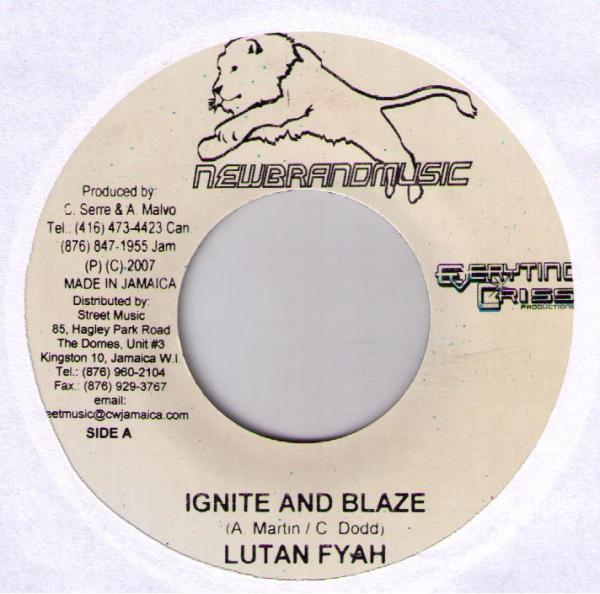 

7inch Record LUTAN FYAH / SURN BOARD - Ignite And Blaze / I Don t Know Why NONE Newbrandmusic 2007 Jamaica Reggae, Ska & Dub Used