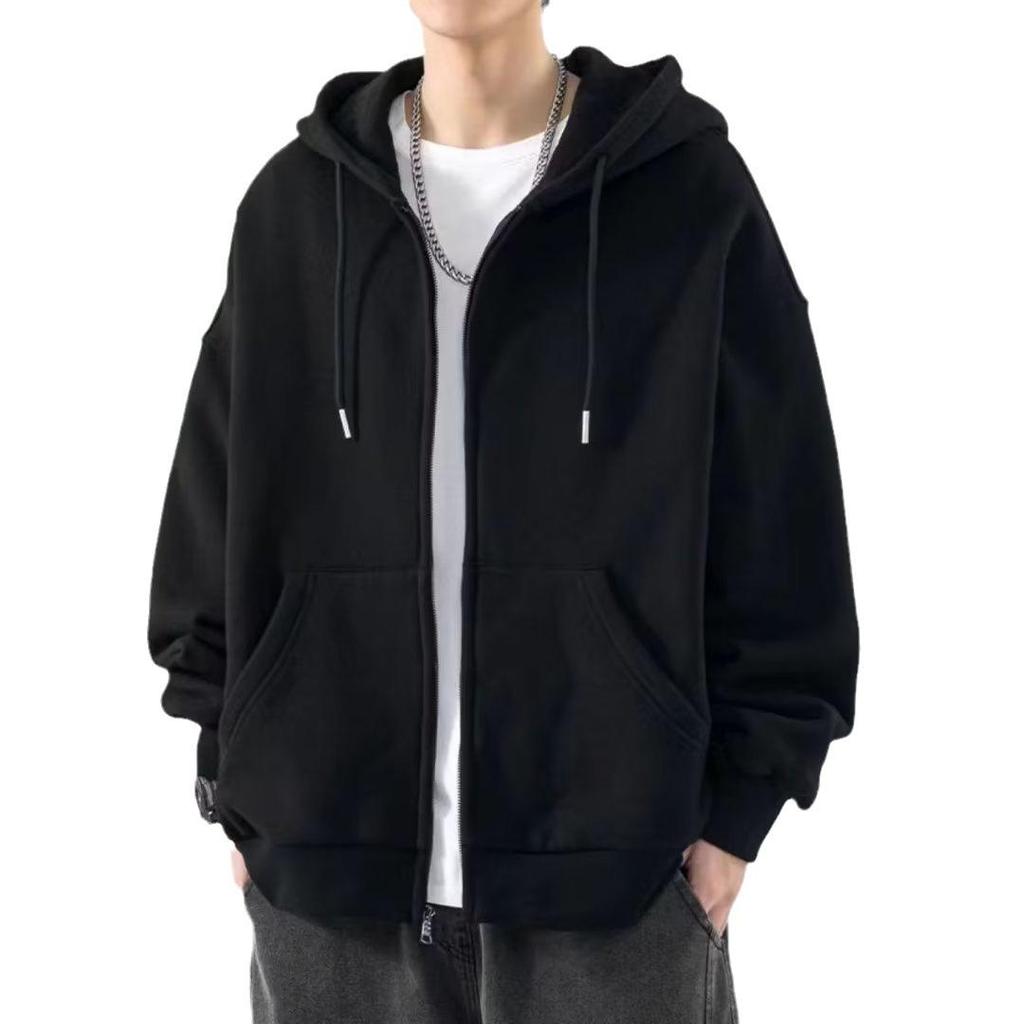 Men's Autumn Plus Velvet Zipper Cardigan Hoodie