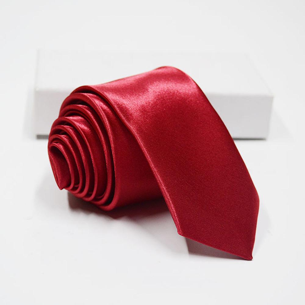 

Однотонный галстук Однотонный узкий галстук 5 см Мужской атласный галстук ручной работы