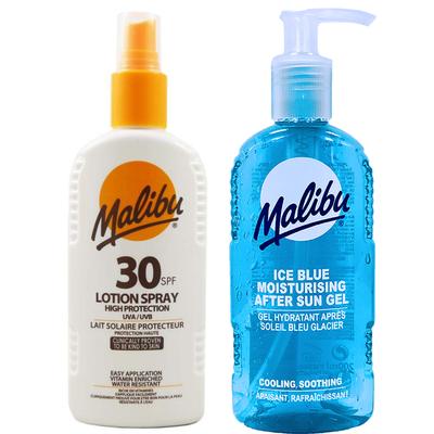 Malibu Waterproof Spray SPF30 200ml + After Sun Gel 200ml