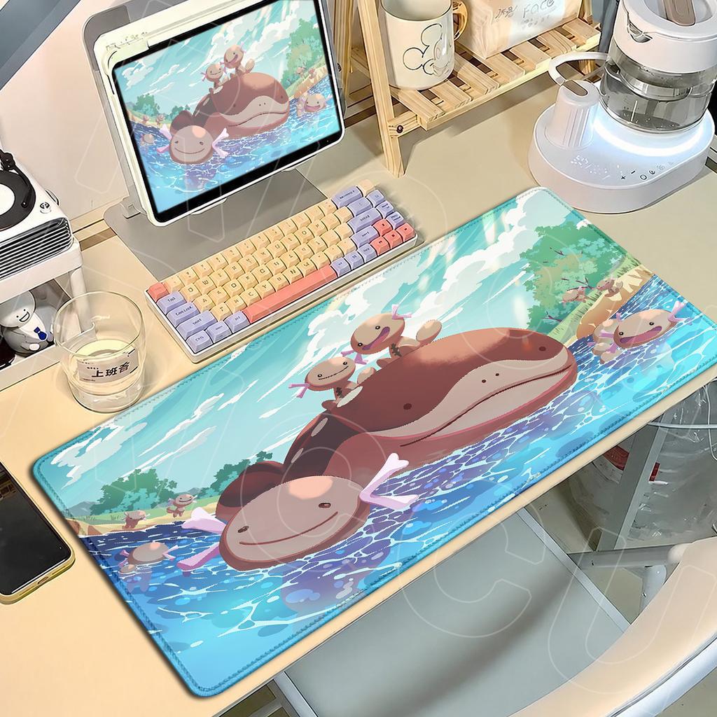 Anime PClodsire Mousepads Locking Edge Rubber Table Mat 900x400mm Notebook Keyboard Carpets Large Office Decoration Rug