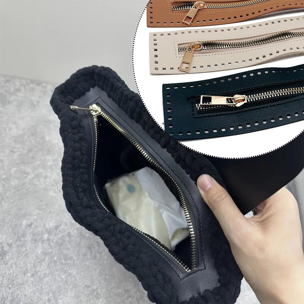 3 Synthetic Leather Zippers with Sewing Zipper Synthetic Leather Zipper with Zipper Black Sewing Zipper Cotton Zipper DIY Zipper Handbags