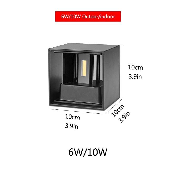 6W/10W LED Wall Light Outdoor Waterproof IP65 Porch Garden Wall Lamp & Indoor Bedroom Bedside Decoration Lighting Lamp Aluminum