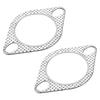 HEROFFIX 2pcs Car Exhaust Pipe Gasket Reinforced High Temperature Flange Gasket 2 Bolt 2.5 Inch Rhombus