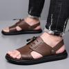2025 Summer New Men's Breathable and Non Slip Beach Shoes, Fashionable Roman Style Comfortable Outdoor Soft Soled Sandals
