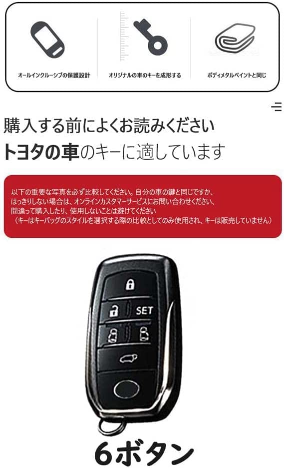 Toyota Key Case, Key Holder, Key Cover, Key Protection, Compatible with Toyota Alphard 30