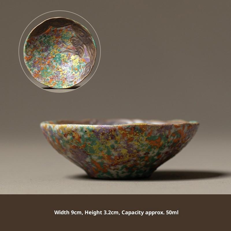 

Chinese Retro Coarse Pottery Douli Cup Pu er Cup Colorful Raw Mineral Single Kung Fu Teacup Master Cup Jian Zhan Teacup 200ml