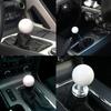 HANSWD Pearl Shift Pearl Gear Knob for Universal Custom Black with 3 Adapters for Japanese Vehicles Knob, Ball-Shaped AT/MT Vehicles, (Natural White)